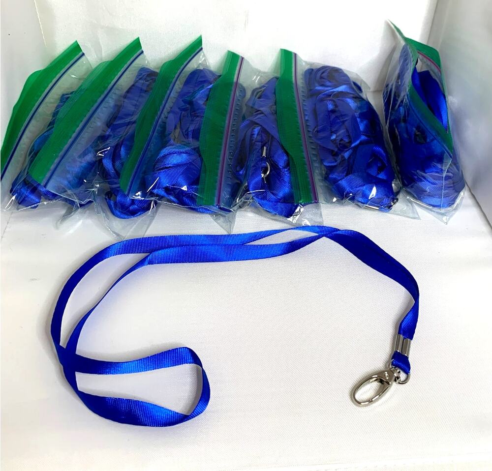 10 Count Blue Lanyard with Clip 17"